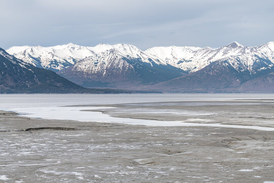 Mud flats in early spring in Turnagain Arm, Alsaka USA