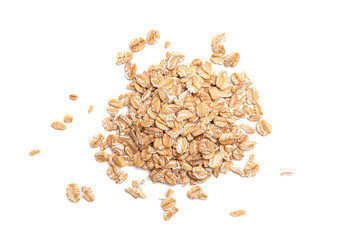 Spelled flakes on white background