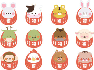 干支のだるまセット