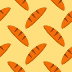 bread seamless pattern flat design vector illustration