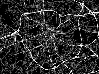 Obraz premium Vector road map of the city of Bochum in Germany on a black background.
