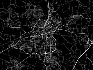 Vector road map of the city of  Dessau in Germany on a black background.