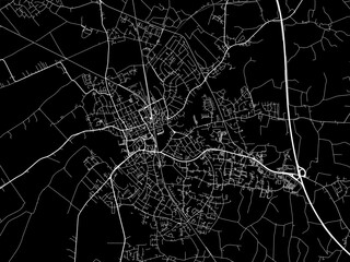 Vector road map of the city of  Elmshorn in Germany on a black background.