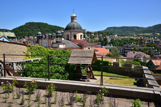Terrace garden in Děčín under the castle in spring Terasová zahrada v Děčíně pod zámkem na jaře