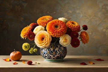still life with flowers Generated Ai © AQ Arts
