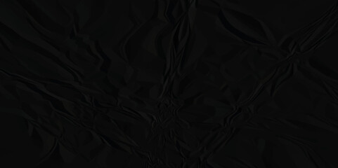 Dark black crumpled paper texture background. black crumpled and top view textures can be used for background of text or any contents.