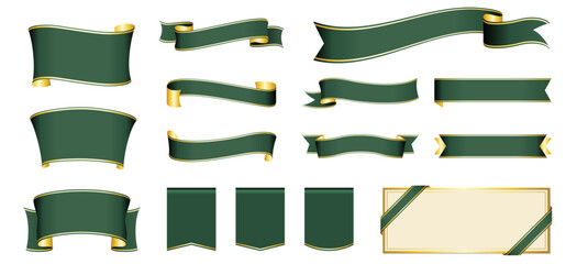 green ribbon banner design material
 - Powered by Adobe