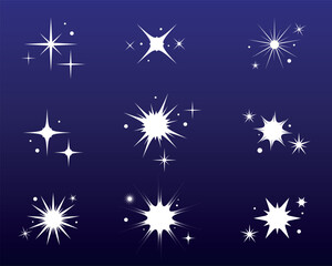 Fototapeta premium Set of groups of shining stars in the galaxy