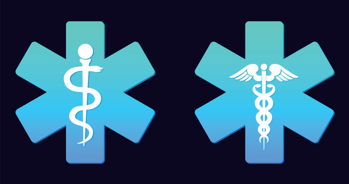 Two symbols of a medical institution