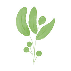 Watercolor Style Green Plants