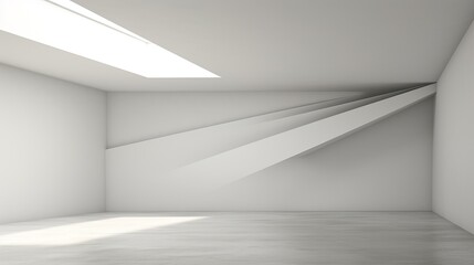 Naklejka na ściany i meble Abstract empty interior corner of blank white walls