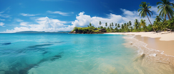 Obraz premium beautiful beach with blue water, summer holidays