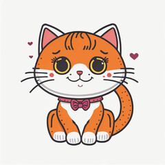 Fototapeta na wymiar cute cat cartoon vector design