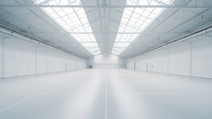 Empty warehouse in white color