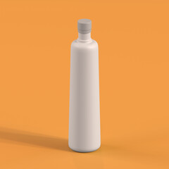 Monochrome Bottle on Orange Background, 3d Rendering