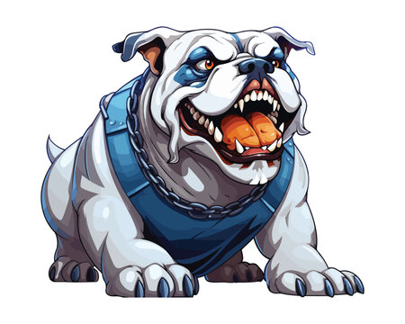 Angry bulldog mascot cartoon character vector illustration