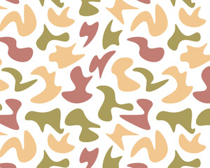 vector illustration of seamless pattern in camouflage image. spots of spring color: pink, green, beige in warm, soothing colors