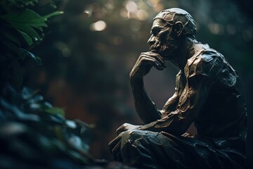 3D figure lost in thought . Generative AI
