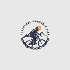Fototapeta na wymiar Mountain bike logo emblem vector image