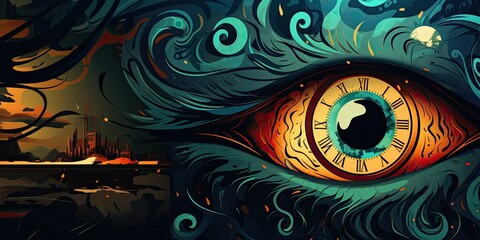 cartoon eyes  digital illustration of cartoon eyes in a futuristic and surreal style eyes are depicted with abstract shapes Generative AI Digital Illustration Part#060723