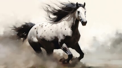 horse runs gallop