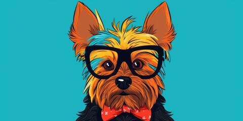 yorki  a digital illustration of a Yorkie adorable quirkiness and a touch of humorGenerative AI Digital Illustration Part#060723