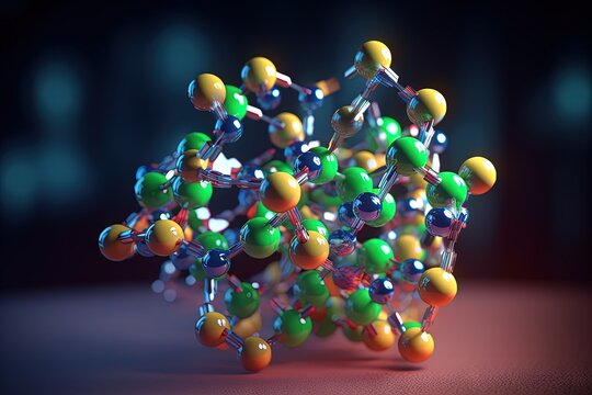 3D structure of chloramphenicol antibiotic with colored 
 Generative AI