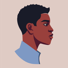 African American man portrait. Flat design avatar