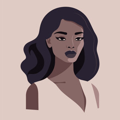 African American woman portrait. Flat design avatar