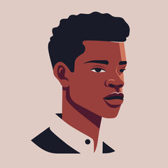 African American man portrait. Flat design avatar
