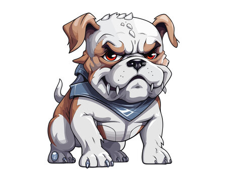 Angry bulldog mascot cartoon character vector illustration