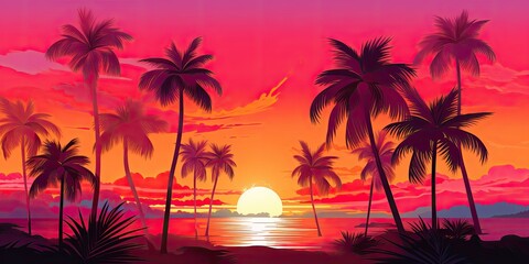 Fototapeta na wymiar hot pink background an illustration of a hot pink background resembling a vibrant sunset Generative AI Digital Illustration Part#060723