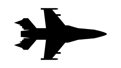 Fighter jet silhouette black icon design vector illustration