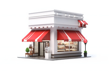 3d isometric shopping store and food shop Made with Generative AI