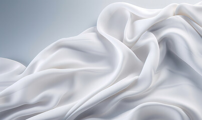 Obraz premium Abstract White Silk Background Generative ai