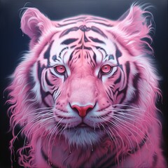tiger pink color illustration