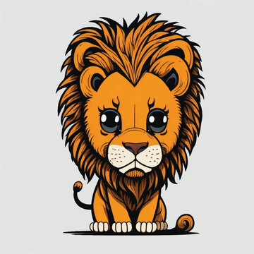 cute lion cartoon vector design