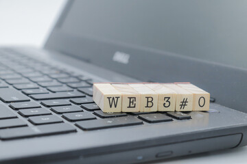 web 3.0 written on wooden cubes on a computer