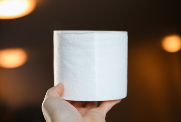 roll of toilet paper on a clean, white background, symbolizing comfort, hygiene, and the everyday essentials of modern life