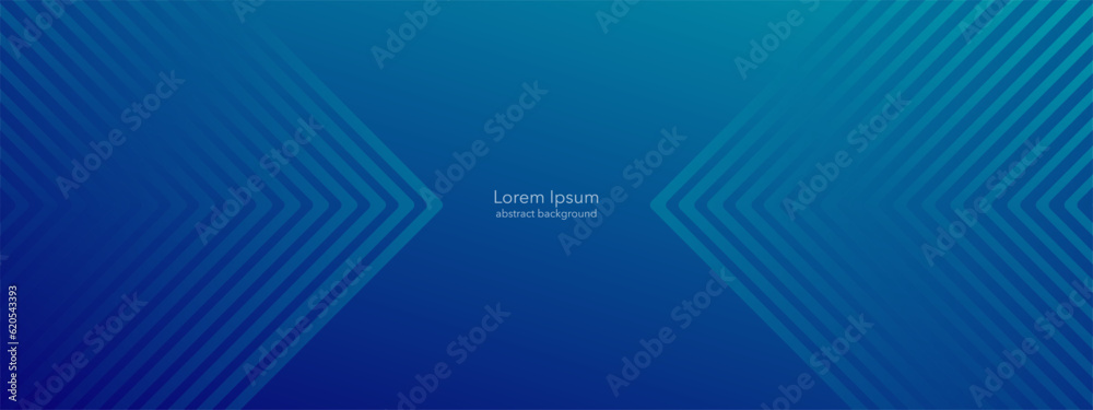 Poster abstract blue glowing geometric lines on a blue background. modern diagonal background of rounded li