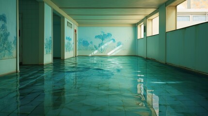 empty swimming pool room water ambience background