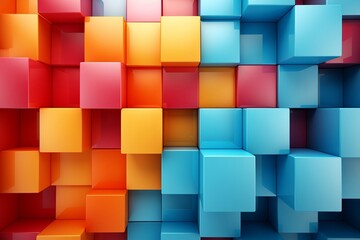 An immersive modern 3D background featuring square elements, Generative Ai