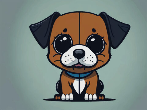 cute little dog cartoon vector