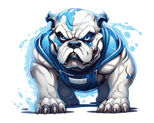 Robotic bulldog cartoon character vector illustration