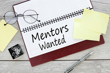 Mentor Wanted open diary with text on the pages