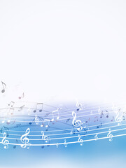 blue music notes poster