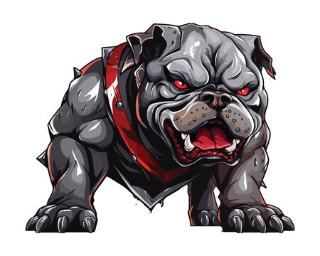Bulldog mascot cartoon character with a nose full of spikes vector illustration