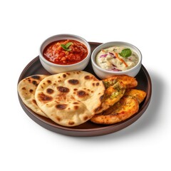 a plate of Indian Naan The ultradetailed handdrawn elements capture