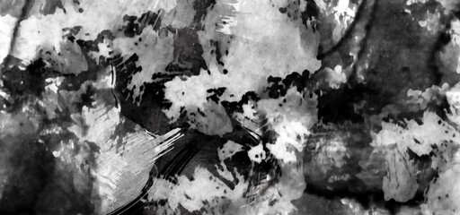 Black and white watercolor grunge texture background. 