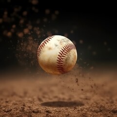 Fototapeta na wymiar softball dirt flying realistic